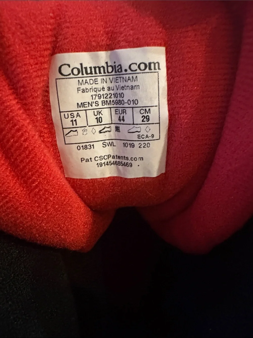 Columbia Men's Black and Red Insulated Waterproof Boots